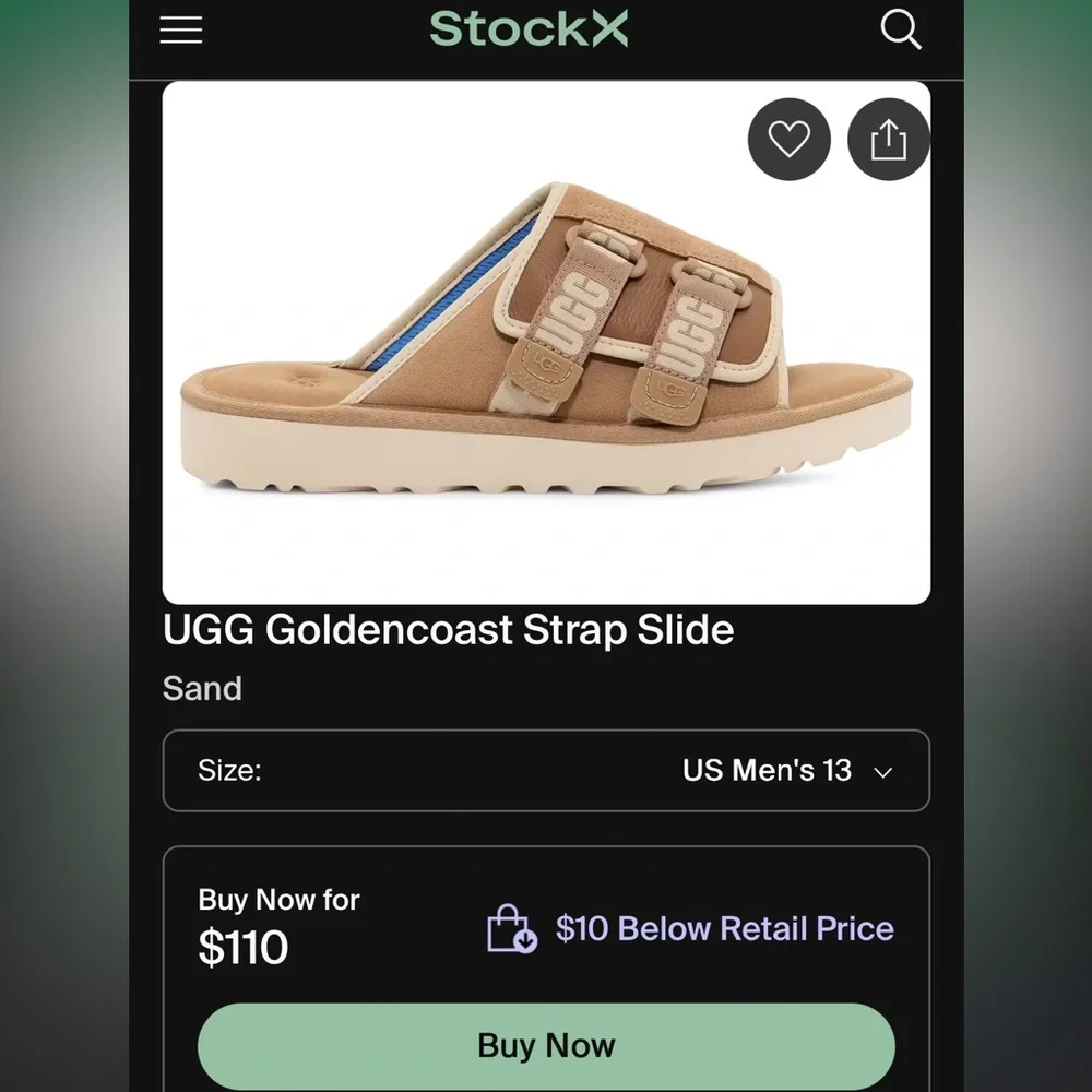 UGG Goldencoast Strap Slides Size 12 NIB - Picture 5 of 5